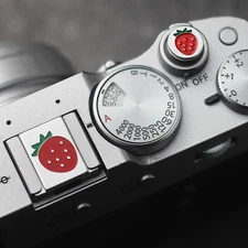 Metal Shutter Button& Hot Shoe Cover for Nikon Olympus Fujifilm Pentax Panasonic