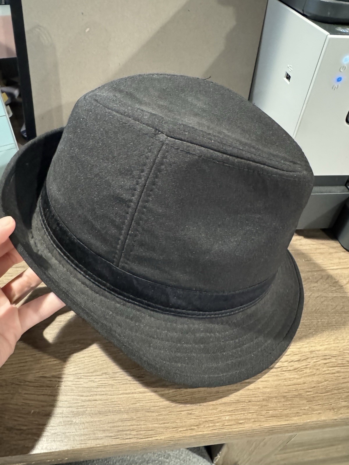 Black Fedora Hat Unisex  Solid Pattern One Size C… - image 1