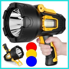Rechargeable Spotlight, 99000 Lumens Super Bright Led Spotlights Flashlight w...