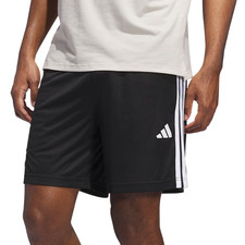 ADIDAS 3-Stripe Men's Black/White Stripes,Gray /Black Stripes 7" Inseam Shorts