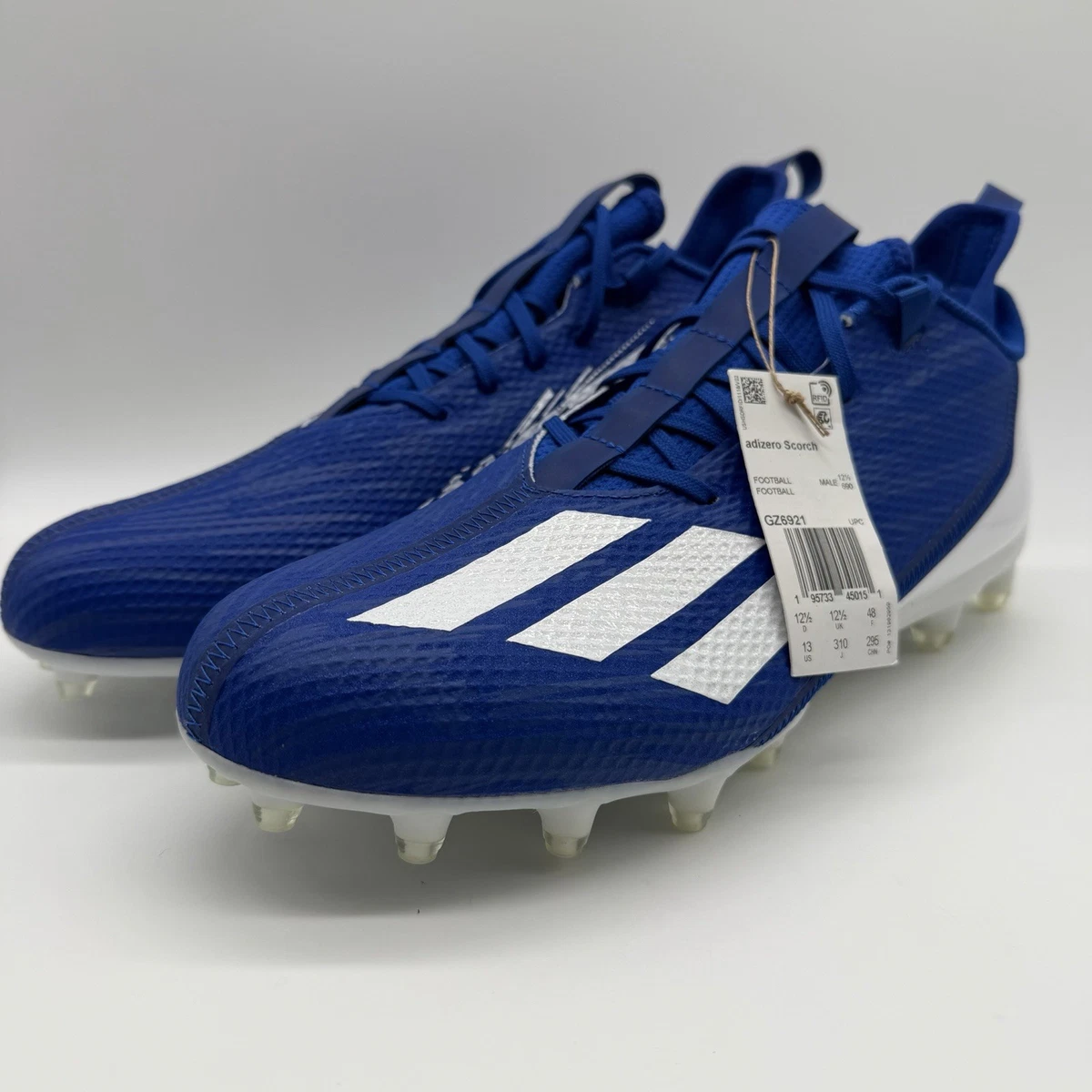 2022 Adidas Adizero Scorch  Football Cleats Royal Blue White Men\'s Size 13 adidas Adizero Scorch White Royal Blue for Sale  main image 2