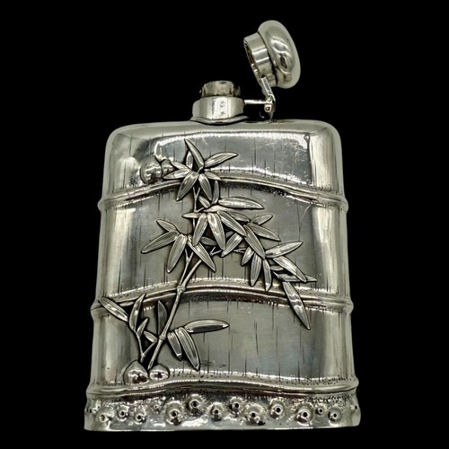 Antiguo frasco japonés de plata alrededor de 1910 - Imagen 2 de 7