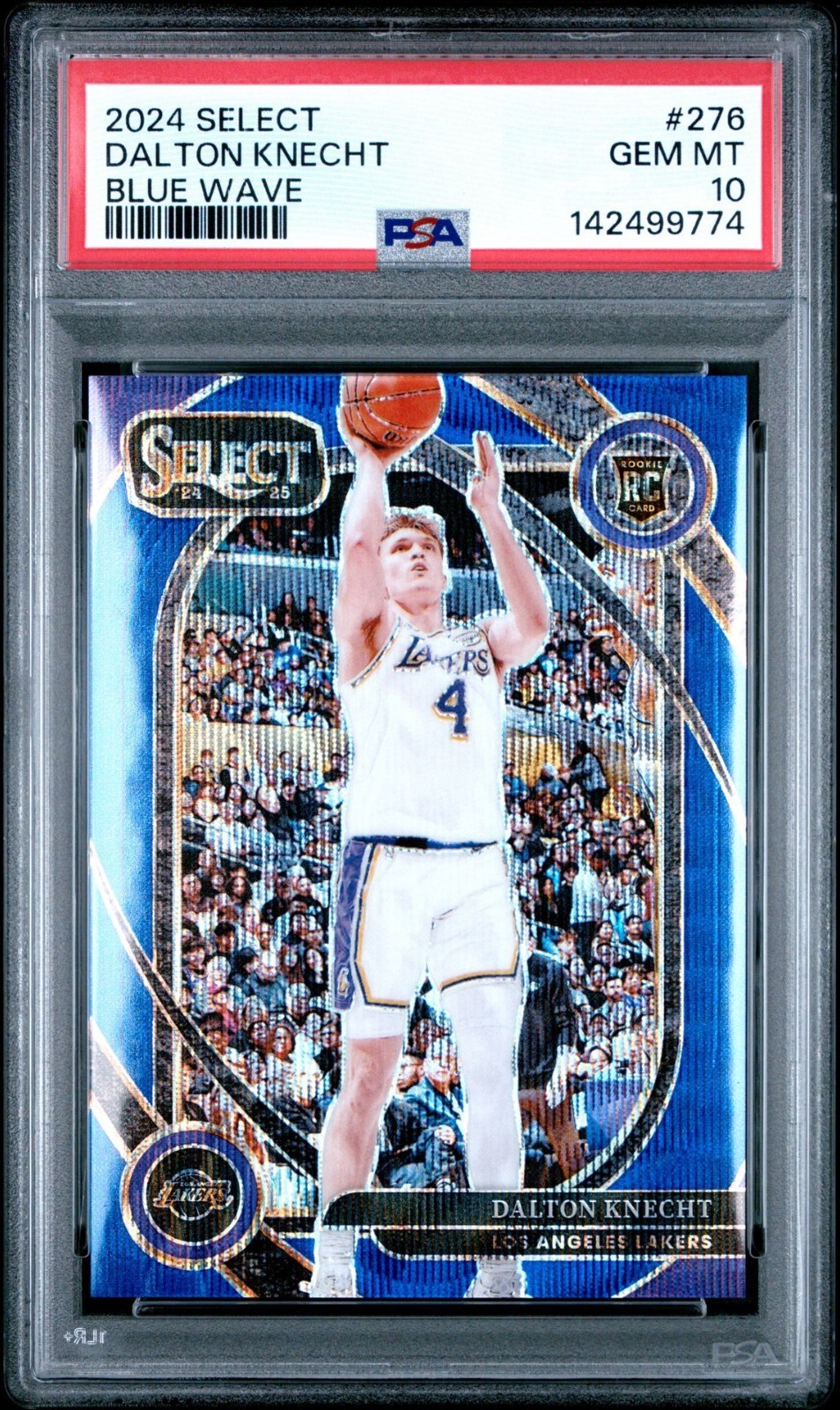 Dalton Knecht PSA 10 Pop 4 2024 Panini Select /75 Blue Wave Courtside Rookie RC