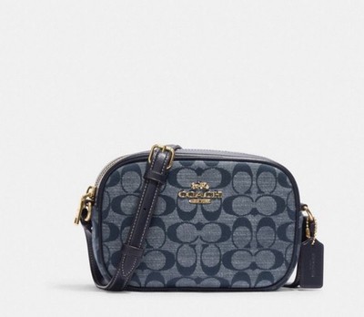 NWT COACH Mini Jamie Camera Bag In Signature  Denim Chambray Style CH840
