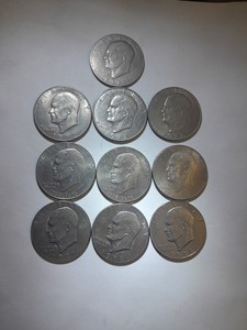 eisenhower dollar lot of 10, some D 