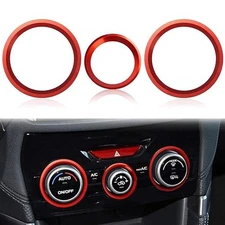 AC Climate Control Knob Outer Ring Covers Accessories for 2019-2024 / Red