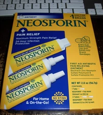 (3) NEOSPORIN + PAIN RELIEF FIRST AID ANTIBIOTIC OINTMENT TUBES NET WT 2.0 oz