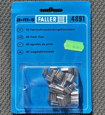 Faller AMS 4891 ---  40 Fahrbahnklammern in OVP #DEZ4203