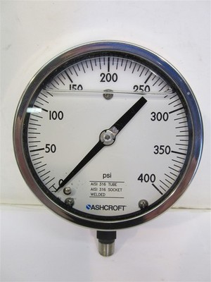 Ashcroft 45-1009-SW-L-02-L-400, Pressure Gauge 0-400 psi, 4-1/2'' Gauge