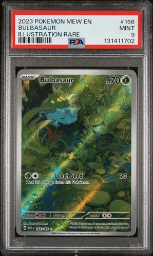2023 POKEMON MEW EN-151 ILLUSTRATION RARE #166 BULBASAUR PSA 9