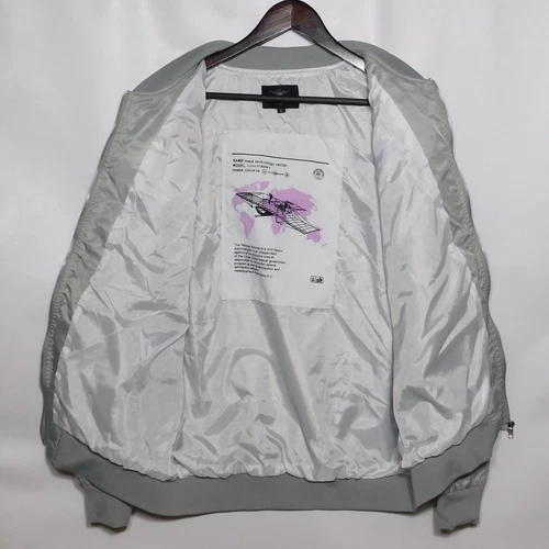 AsstSeries NASA Bomber Jacket Mens Mens XL Silver Streetwear Y2K Space Retro image 9