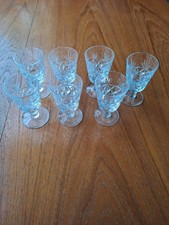 royal brierley crystal sherry glasses goodwood design x 7