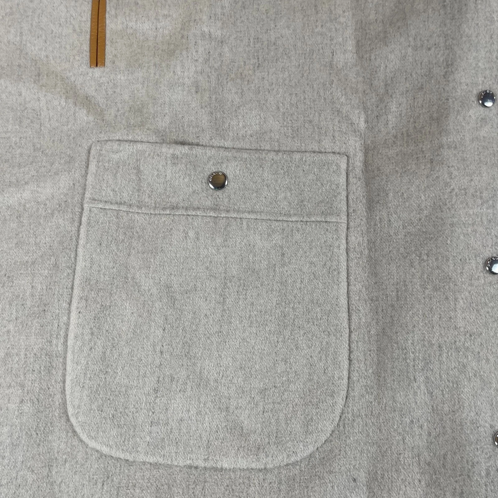 Poncho Coach Cape donna taglia unica beige oversize misto lana tasche a scatto larghe