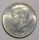 1966 P Kennedy Half Dollar, 40% Siver, in circulated condition