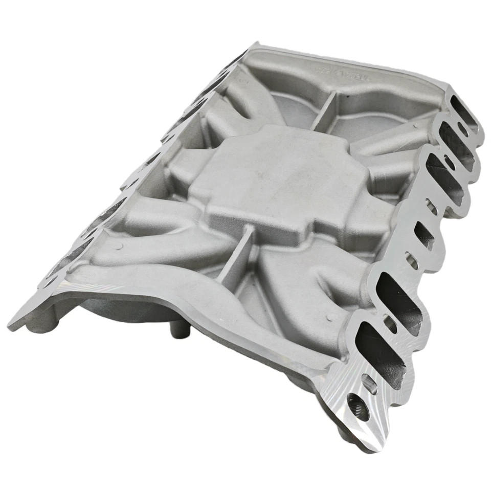 Colector de admisión plano único de baja elevación para Oldsmobile 400 425 455 modelo V8 plateado Foto 2 de 4