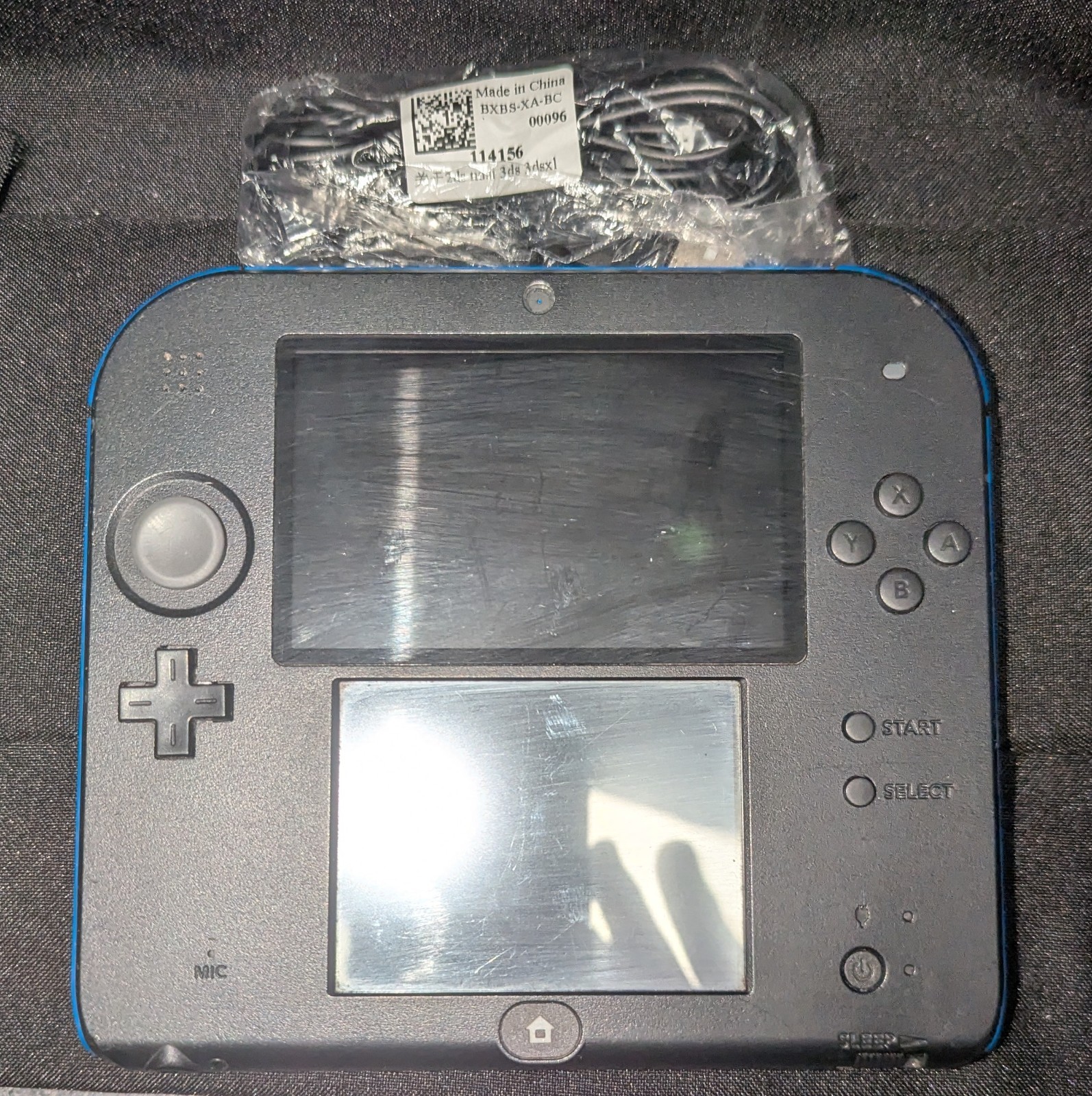 Nintendo 2DS Console Black Blue + 5 Games + 4GB SD Card + Charger Bundle (B)