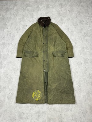 Barbour BURGHLEY Coat Oiled Jacket Olive Green Long Duster