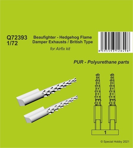 CMK 129-Q72393 - 1:72 Beaufighter - Hedgehog Flame Damper Exhausts/British Type