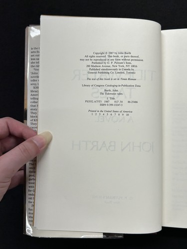 SIGNED John Barth THE TIDEWATER TALES 1987 HCDJ 1st Edition! - Picture 6 of 6