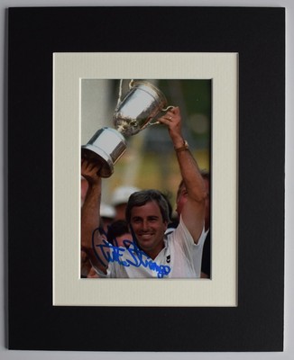 Curtis Strange signiertes Autogramm 10x8 Fotoanzeige Golf Open Masters COA AFTAL