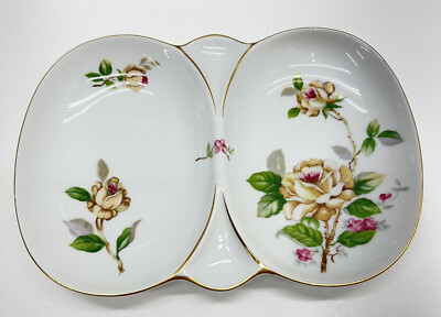 Lynmore China Golden Rose 2-Part/Divided Relish Tray