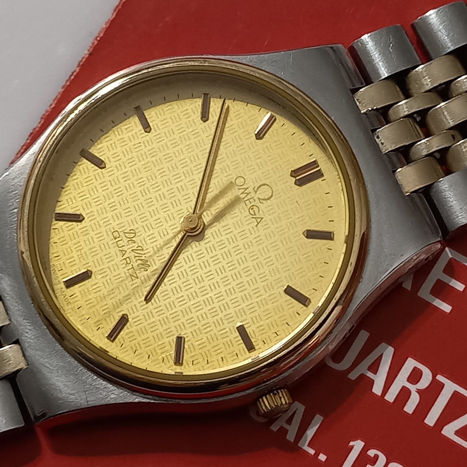 1980s Omega Deville Quartz Cal 1336 Original 2 Tone Jubilee Bracelet + Booklet