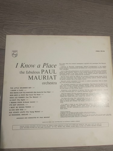 Paul Mauriat & his Orchestra-I Know a Place LP - Picture 2 of 2