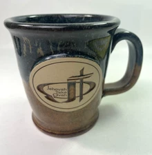 Sunset Hill Coffee Mug Jehovah Take Ovah Two Tone Glazed Pottery 16 oz Cup C84