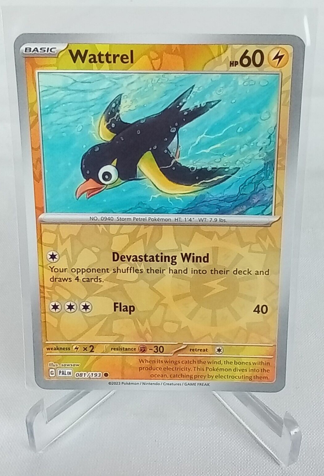 Wattrel 81/193 Paldea Evolved Reverse Holo Pokémon Card 2023
