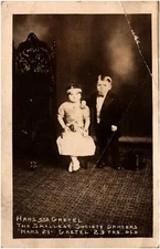 Hans and Gretel Smallest Society Dancers Little People 1920s RPPC Postcard Photo