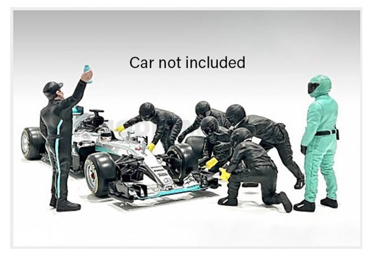 AMERICAN DIORAMA 76557 FIGURES - F1 SET 2 2022 - DIORAMA PIT-STOP SET 7 X MECCAN