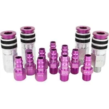 Milton® Colorfit Coupler & Plug Set with Rubber Bumpers, V-Style High Flow 1/4"