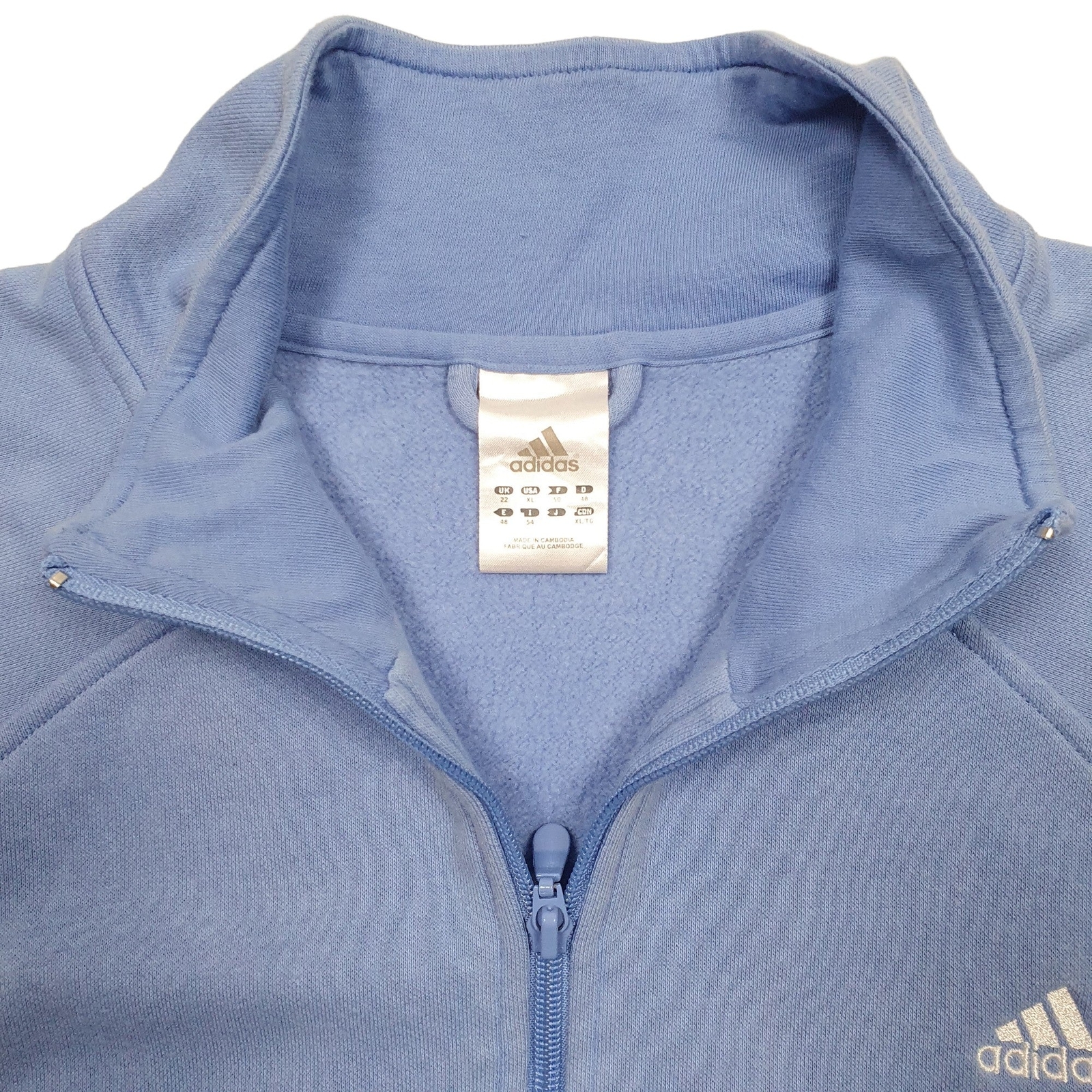 ADIDAS Full Zip Cotton Jumper Sweatshirt Womens XL image 2