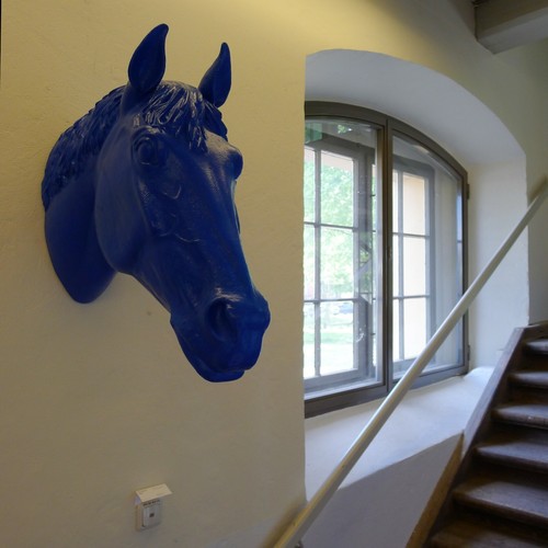 Pferdekopf, lebensgroße Plastik / big Horse's head Sculpture, by Ottmar