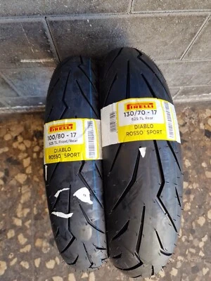 Coppia gomme 100/80-17 52S e 130/70-17 62S PIRELLI DIABLO ROSSO SPORT DOT24/25