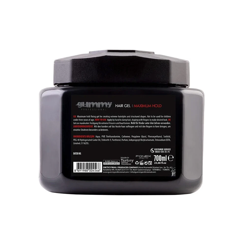 Fonex Gummy Alcohol Free Hair Gel 700ml Maximum Hold - BARBER SALON - image 3 of 4