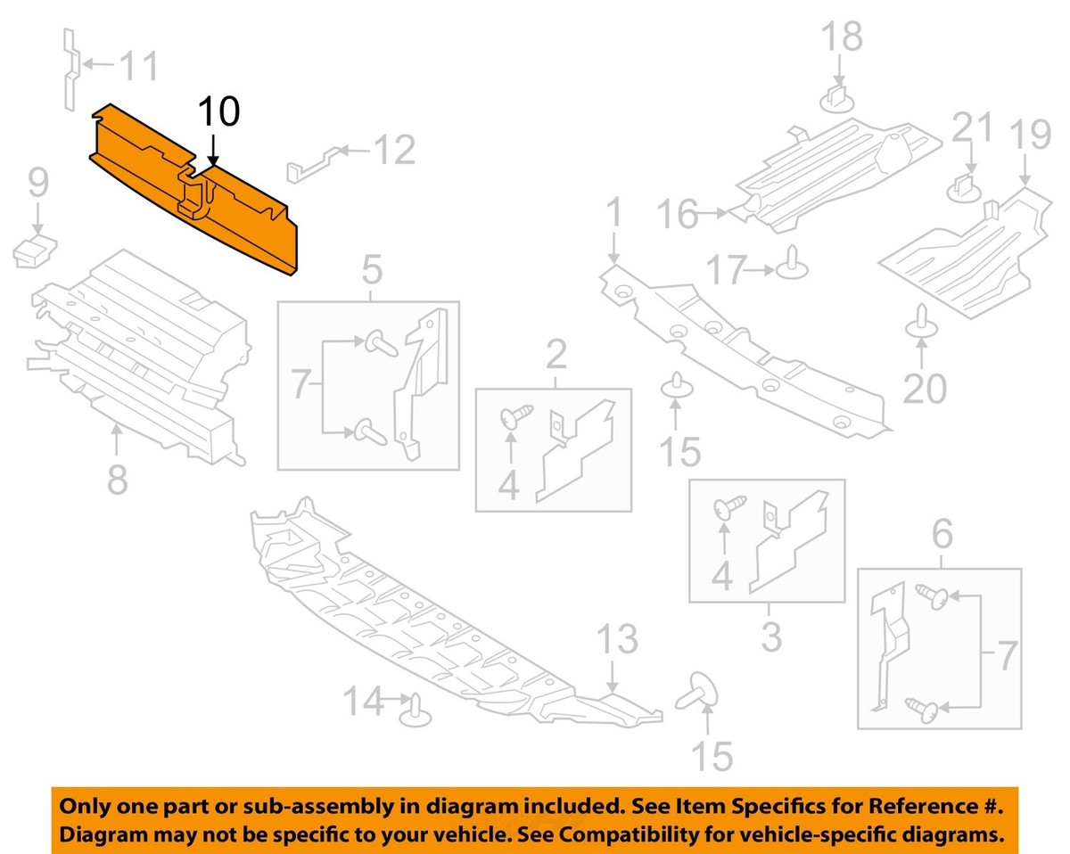 FORD OEM 13-16 Escape Radiator Support Splash Shields-Rear FORD OEM 13-16 Escape Radiator Support Splash Shields-Rear