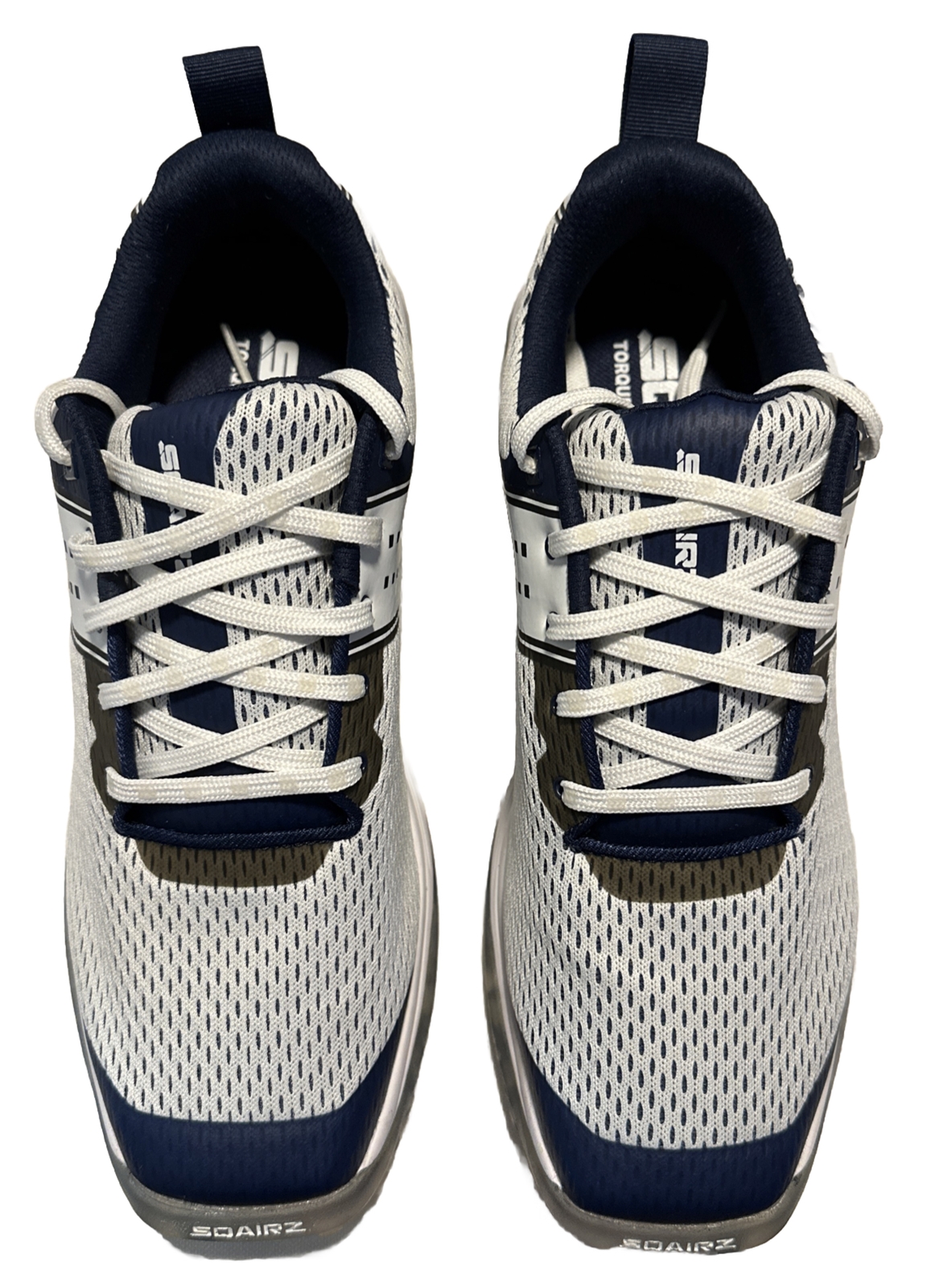 SQAIRZ Speed Mesh Golfschuhe Herren - Austauschbare Spikes, Weiß/Schwarz