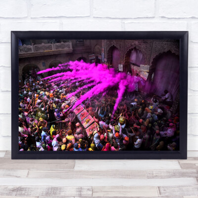 Colour Blast People India Holi Joy Kulturfestival Farben bunter Kunstdruck