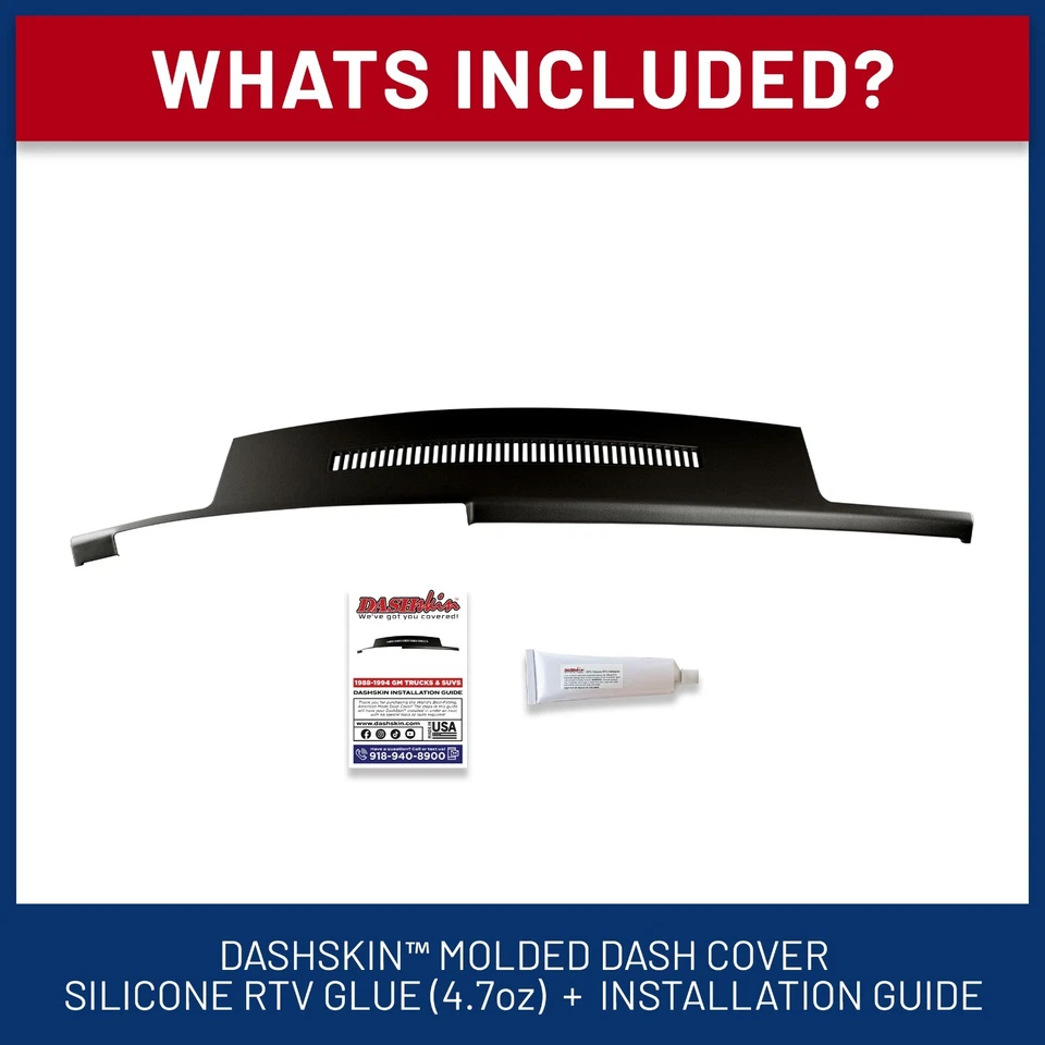 DashSkin Molded Dash Cover for 88-94 Silverado Sierra & GM Trucks in Black - Image 3 of 4