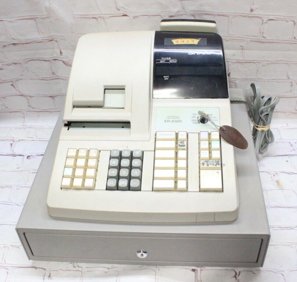 Sharp Electronic Cash Register ErA320 Cash Drawer with Manager Key eBay