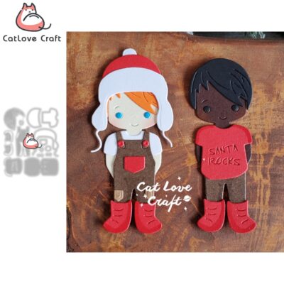 Christmas Boy Overalls Metal Cutting Dies Scrapbooking Card Making Craft