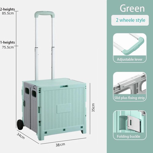 Trolley Pull Rod Rear Shopping CartOutdoor Folding Portable Shopping Carts Hand - Picture 10 of 13