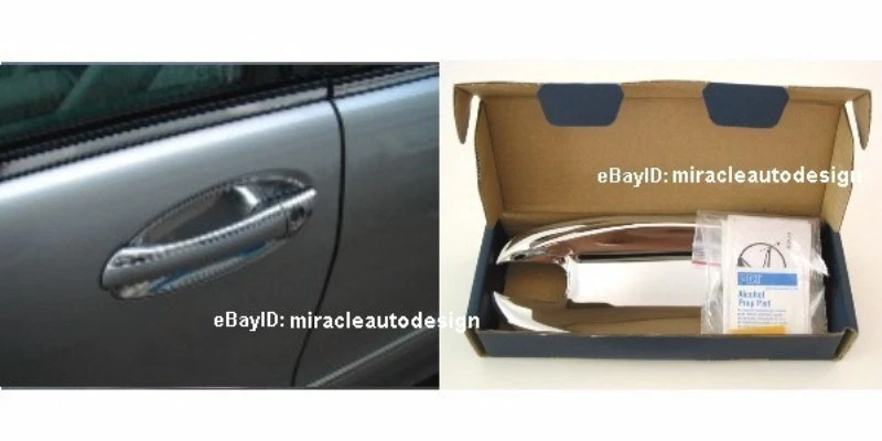 4 carcasas de manija de puerta cromadas de acero inoxidable para Mercedes Benz W220 Clase S 1998-2005 Foto 3 de 4
