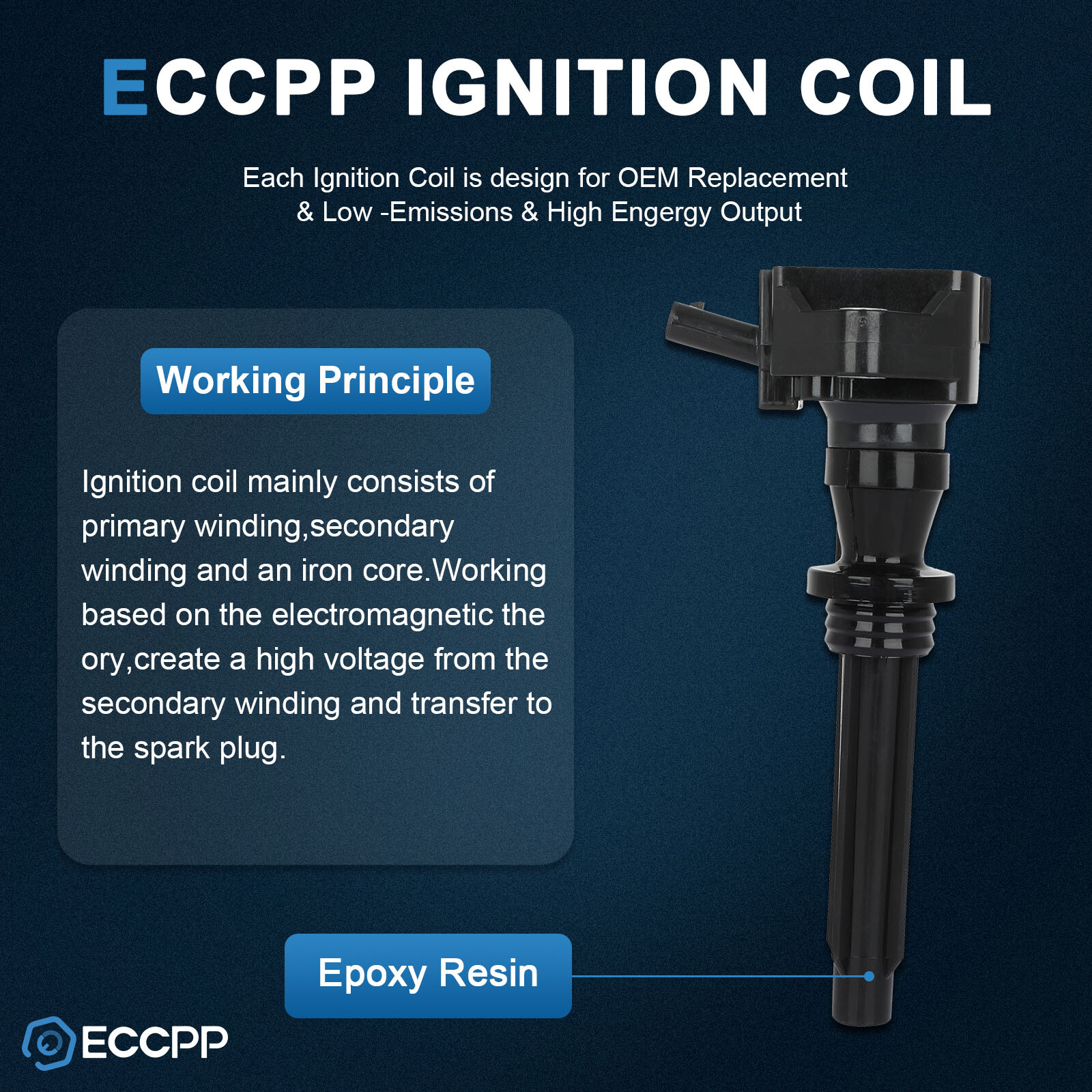 ECCPP 6 Ignition Coils For 14-19 Land Rover Range Rover Sport 18-20 Velar 3.0L