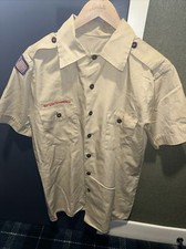 Boy Scout BSA UNIFORM SHIRT Mens Medium Short Sleeve Tan K57