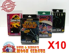 10x SEGA GAME GEAR BOX CIB - CLEAR PLASTIC PROTECTIVE BOX PROTECTOR SLEEVE CASE