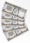 UNC 1984 AH1379 SAUDI 5 X 1 RIYAL KING FAHD P21d CONSECUTIVE NMBRS 5 BNKNOTES
