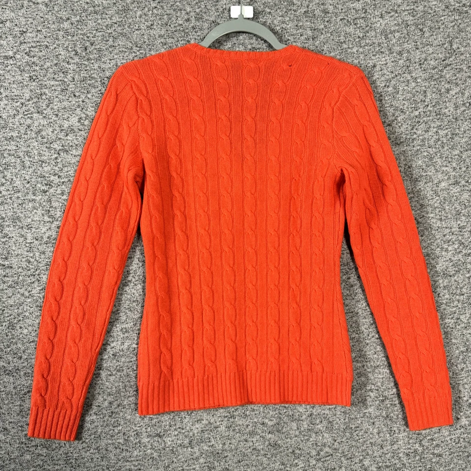 Suéter Ralph Lauren Etiqueta Negra Para Mujer Talla Pequeña Naranja Cachemira Calce Ajustado Foto 2 de 4