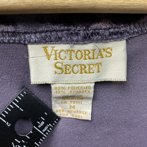 Y2K Victoria's Secret Dress Purple Mini Velvet Velour Sexy Stretch Vtg Sz M - Picture 6 of 8